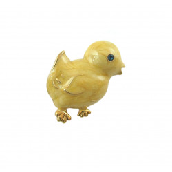 Guldfärgad kyckling brosch